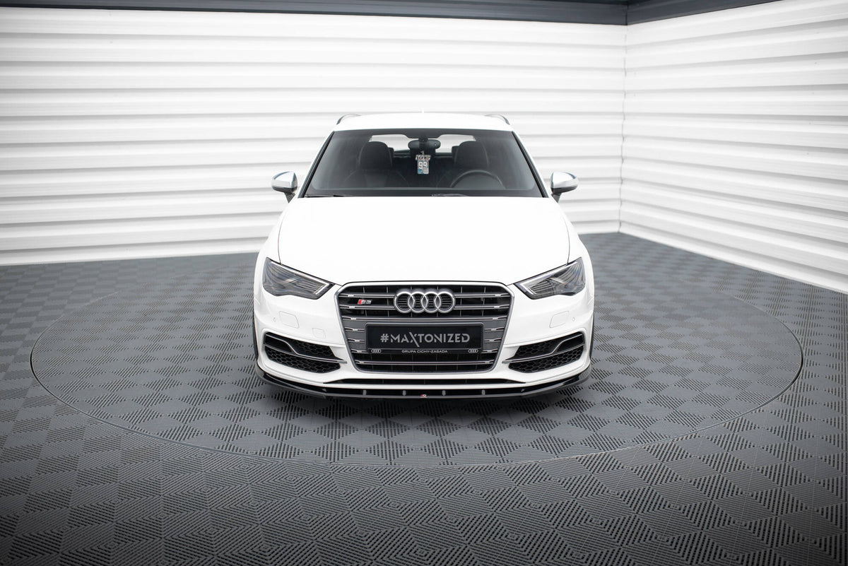 Maxton Front Ansatz V.1 für Audi S3 / A3 S-Line Sportback / Hatchback 8V schwarz Hochglanz