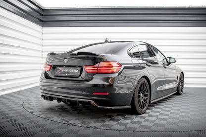 Maxton Mittlerer Diffusor Heck Ansatz DTM Look für BMW 4er Gran Coupe F36  schwarz Hochglanz