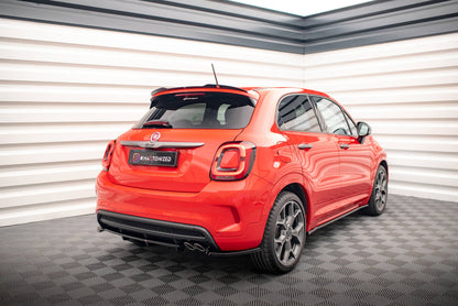 Maxton Spoiler CAP für Fiat 500X Sport Mk1 Facelift schwarz Hochglanz