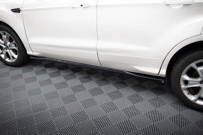 Maxton Seitenschweller Ansatz für Ford Kuga ST-Line Mk2 schwarz Hochglanz