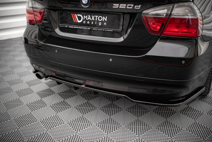 Maxton Mittlerer Diffusor Heck Ansatz DTM Look für BMW 3er Limousine E90 schwarz Hochglanz