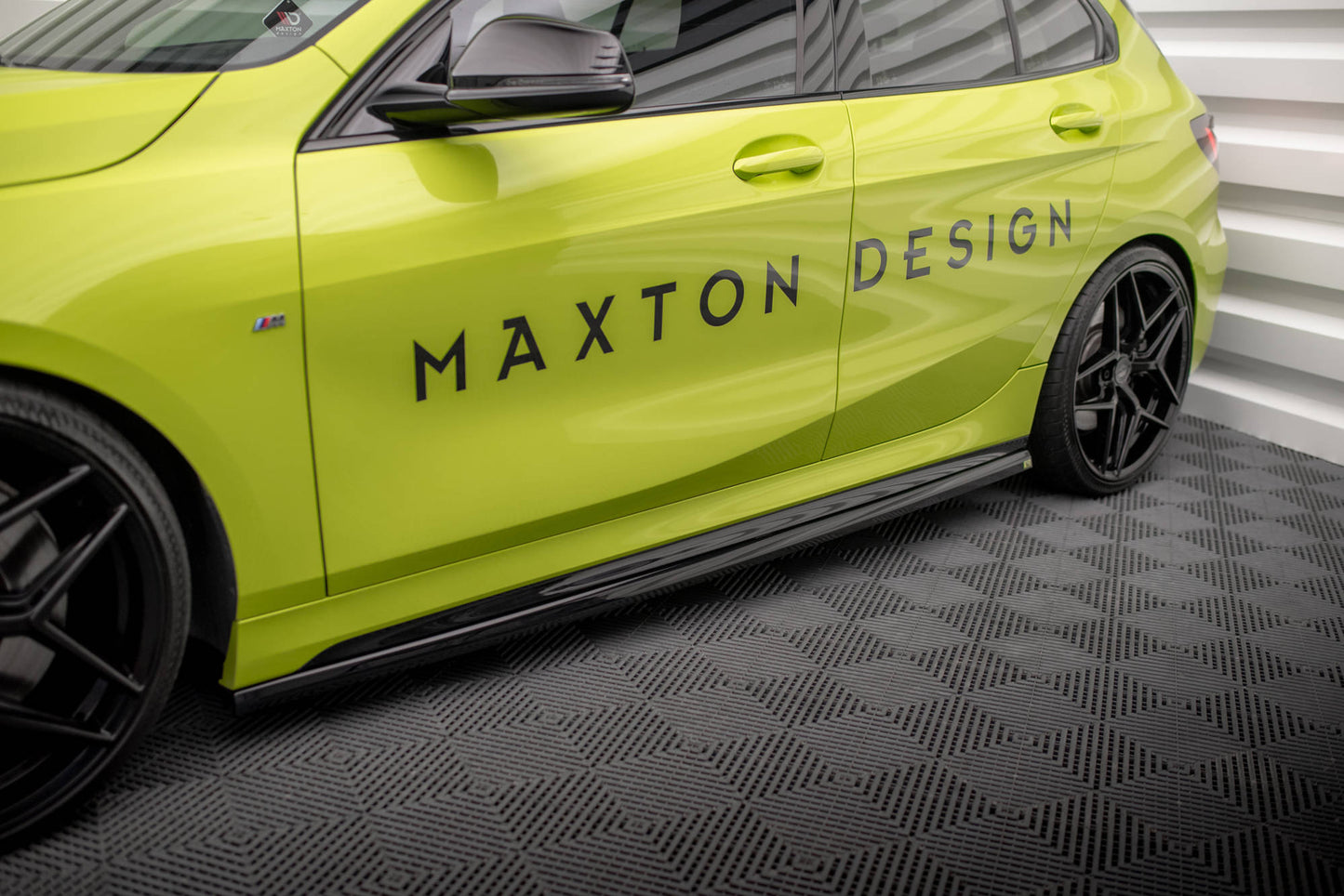 Maxton Seitenschweller Ansatz für V.4 BMW 1er F40 M-Paket/ M135i  schwarz Hochglanz