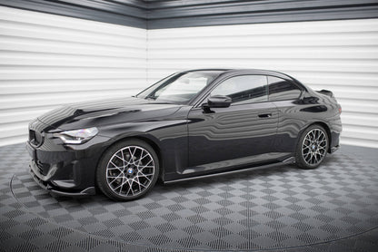 Maxton Seitenschweller Ansatz für V.2 für BMW 2 Coupe G42 schwarz Hochglanz