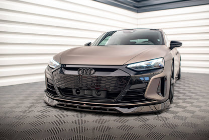 Maxton Front Ansatz V.3 für Audi e-Tron GT / RS GT Mk1 schwarz Hochglanz