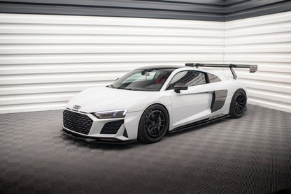 Maxton Seitenschweller Ansatz für V.2 für Audi R8 Mk2 Facelift schwarz Hochglanz
