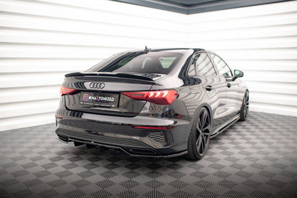 Maxton Mittlerer Diffusor Heck Ansatz DTM Look für Audi A3 S-Line Limousine 8Y schwarz Hochglanz