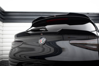 Maxton Niedriger Spoiler CAP für 3D Alfa Romeo Stelvio Quadrifoglio Mk1 schwarz Hochglanz