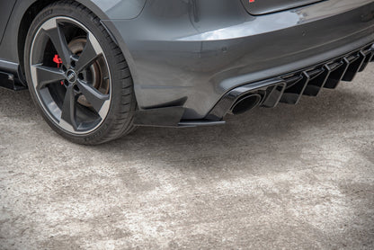 Maxton Robuste Racing Heck Ansatz Flaps Diffusor +Flaps für Audi RS3 8V Sportback schwarz Hochglanz