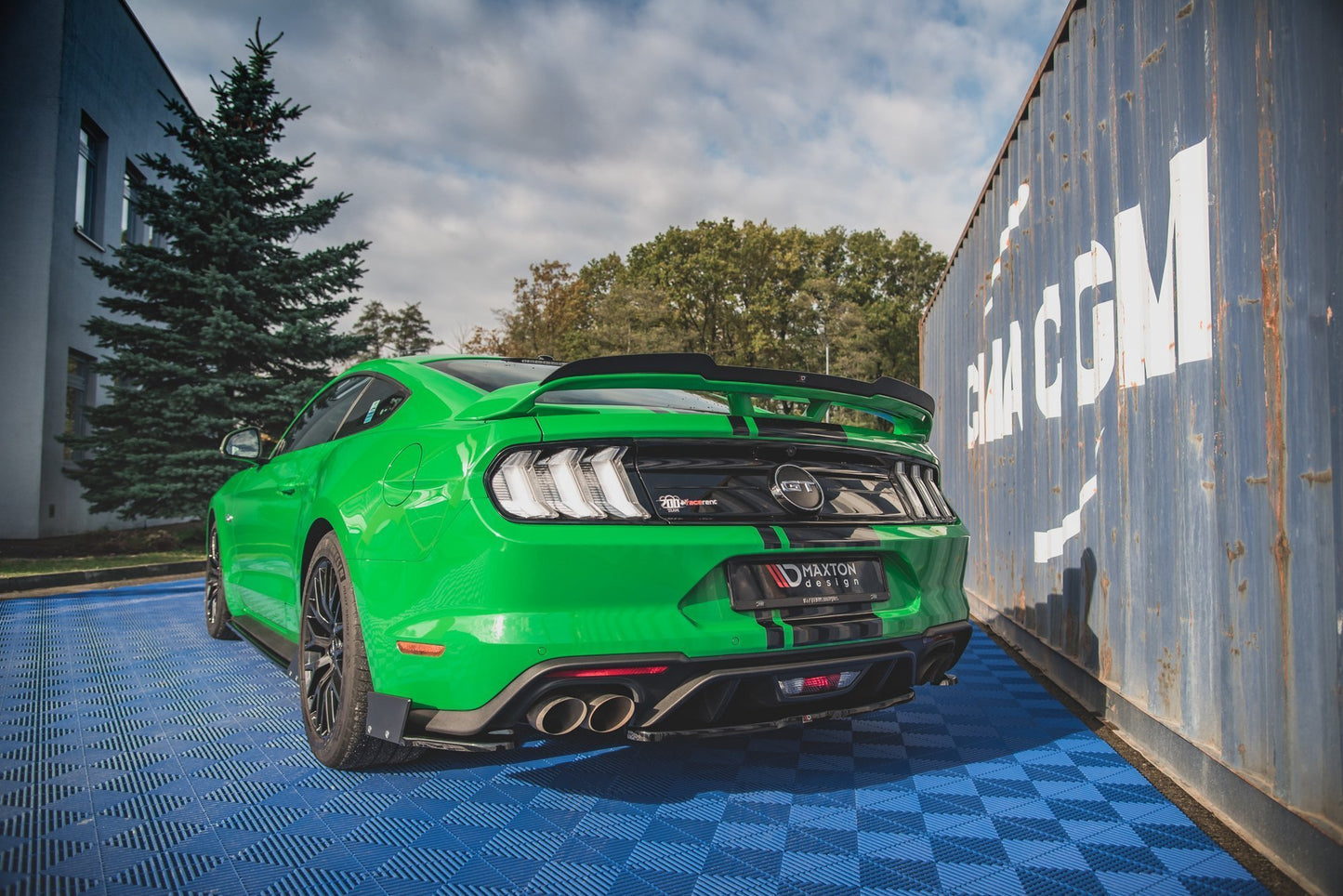 Maxton Heck Ansatz Flaps Diffusor V.1 +Flaps für Ford Mustang GT Mk6 Facelift