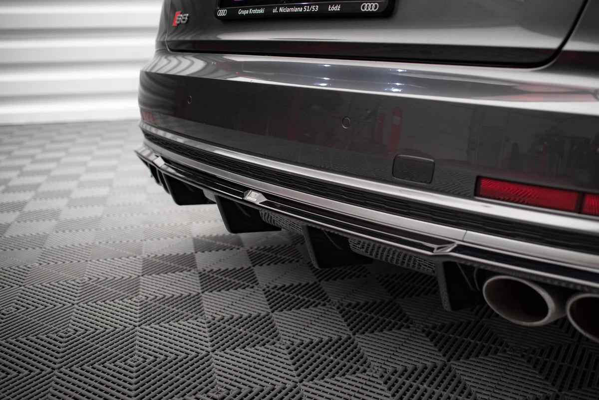 Maxton Diffusor Heck Ansatz für Audi S8 D5 schwarz Hochglanz