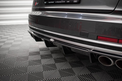 Maxton Diffusor Heck Ansatz für Audi S8 D5 schwarz Hochglanz