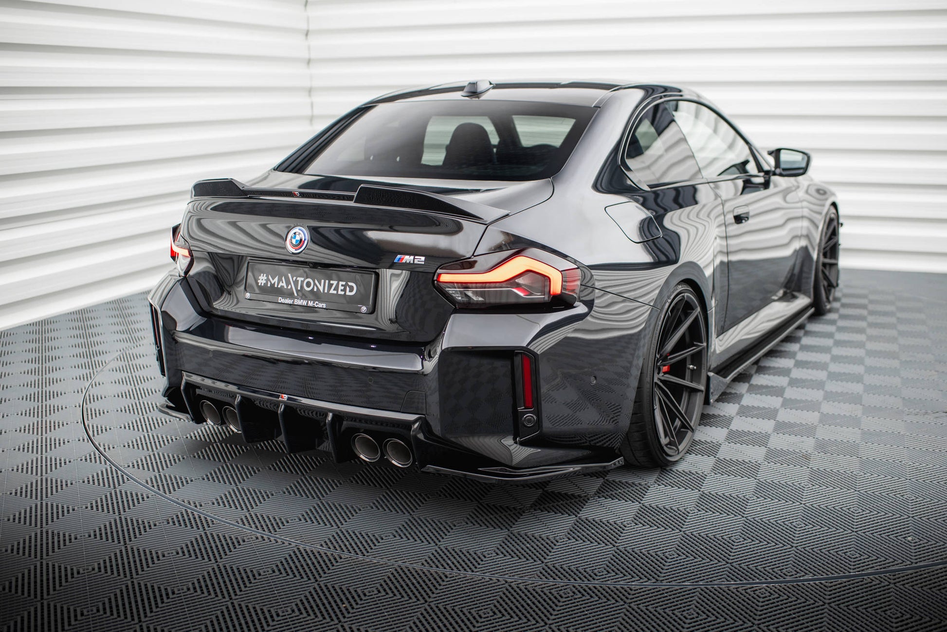 Maxton Heck Ansatz Flaps Diffusor V.3 für BMW M2 G87 schwarz Hochglanz
