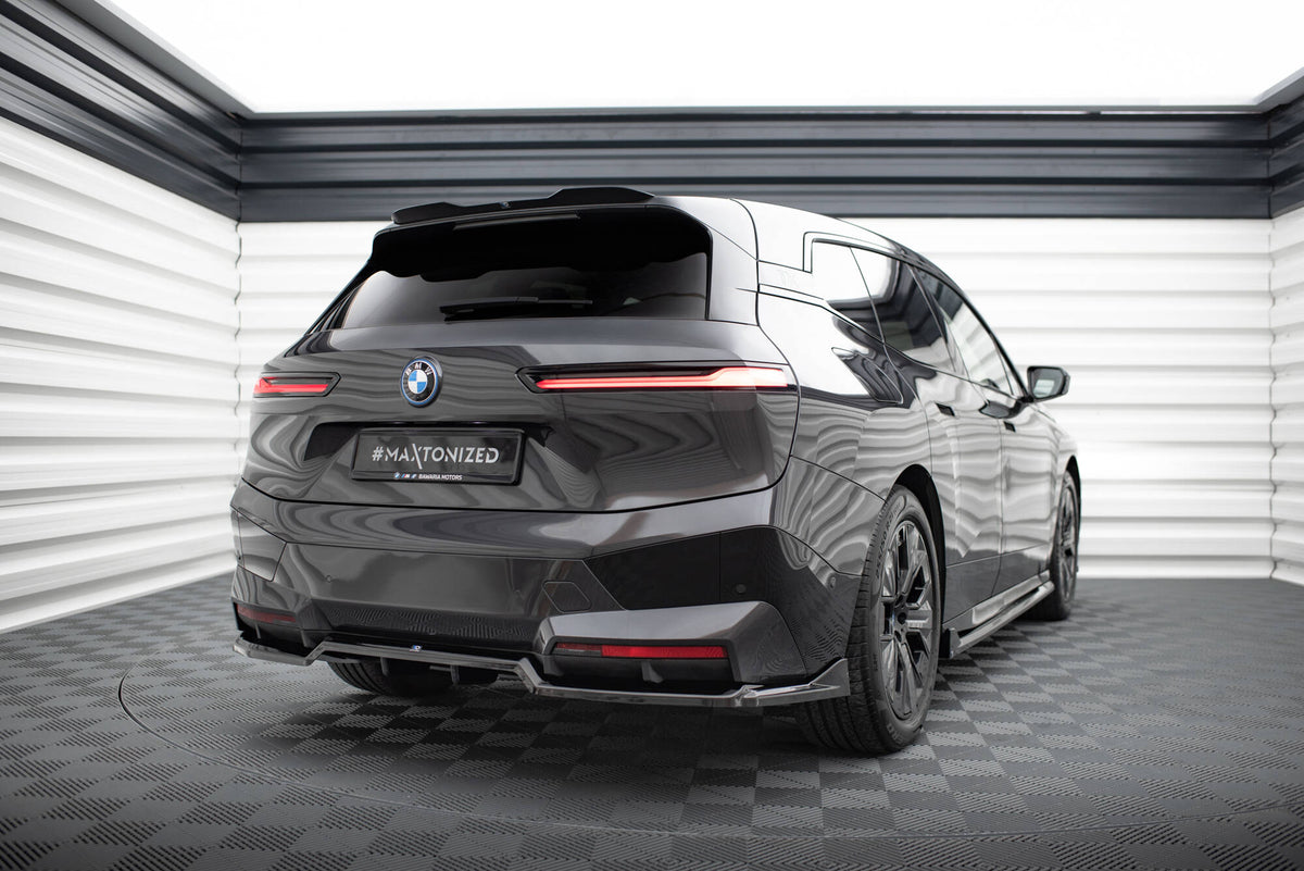 Maxton Mittlerer Diffusor Heck Ansatz DTM Look für BMW iX M-Paket i20 schwarz Hochglanz
