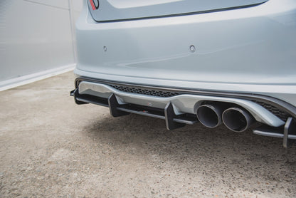 Maxton Robuste Racing Diffusor Heck Ansatz +Flaps für Ford Fiesta Mk8 ST schwarz Hochglanz