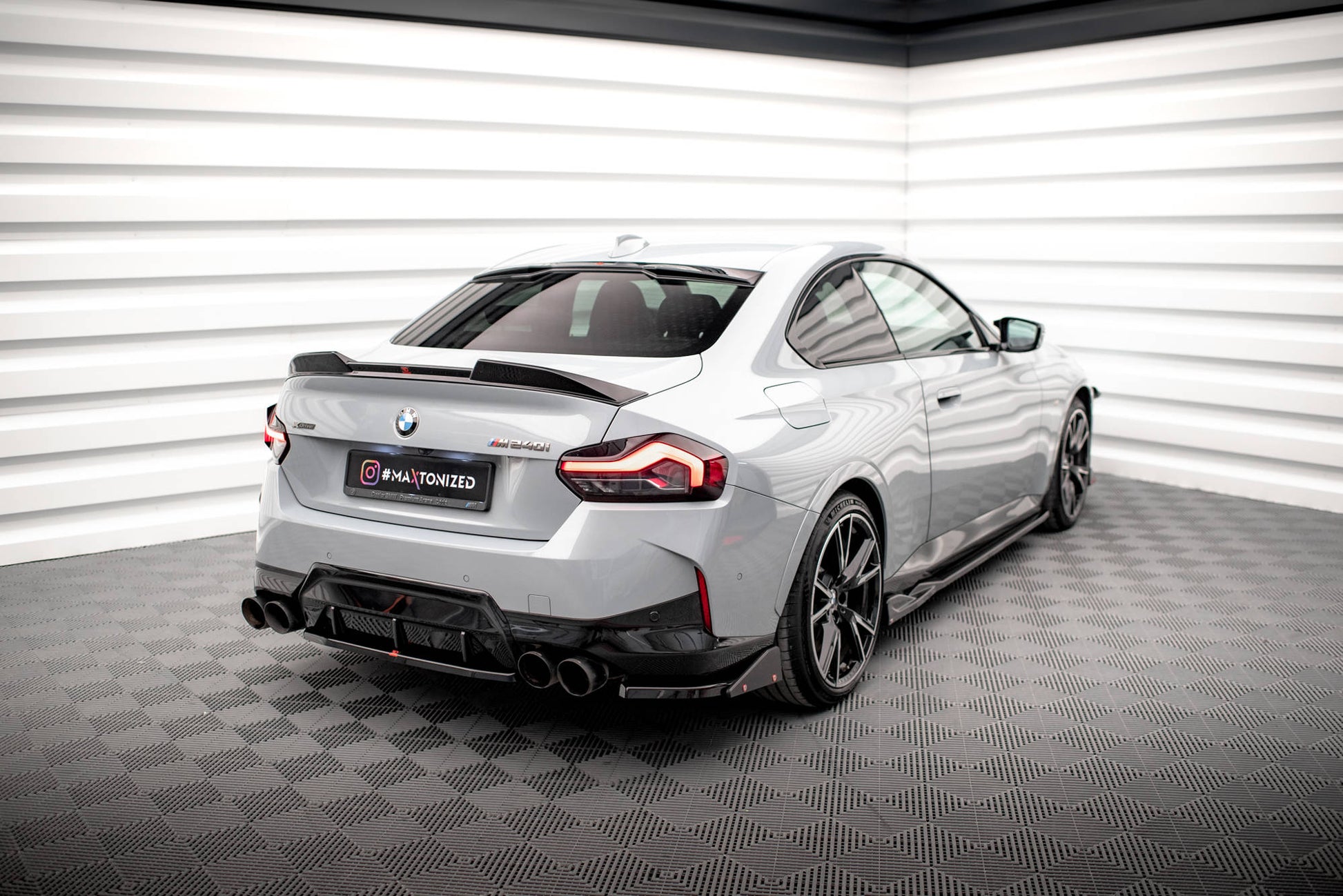 Maxton Heck Ansatz Flaps Diffusor V.2 +Flaps für BMW 2 Coupe M240i G42
