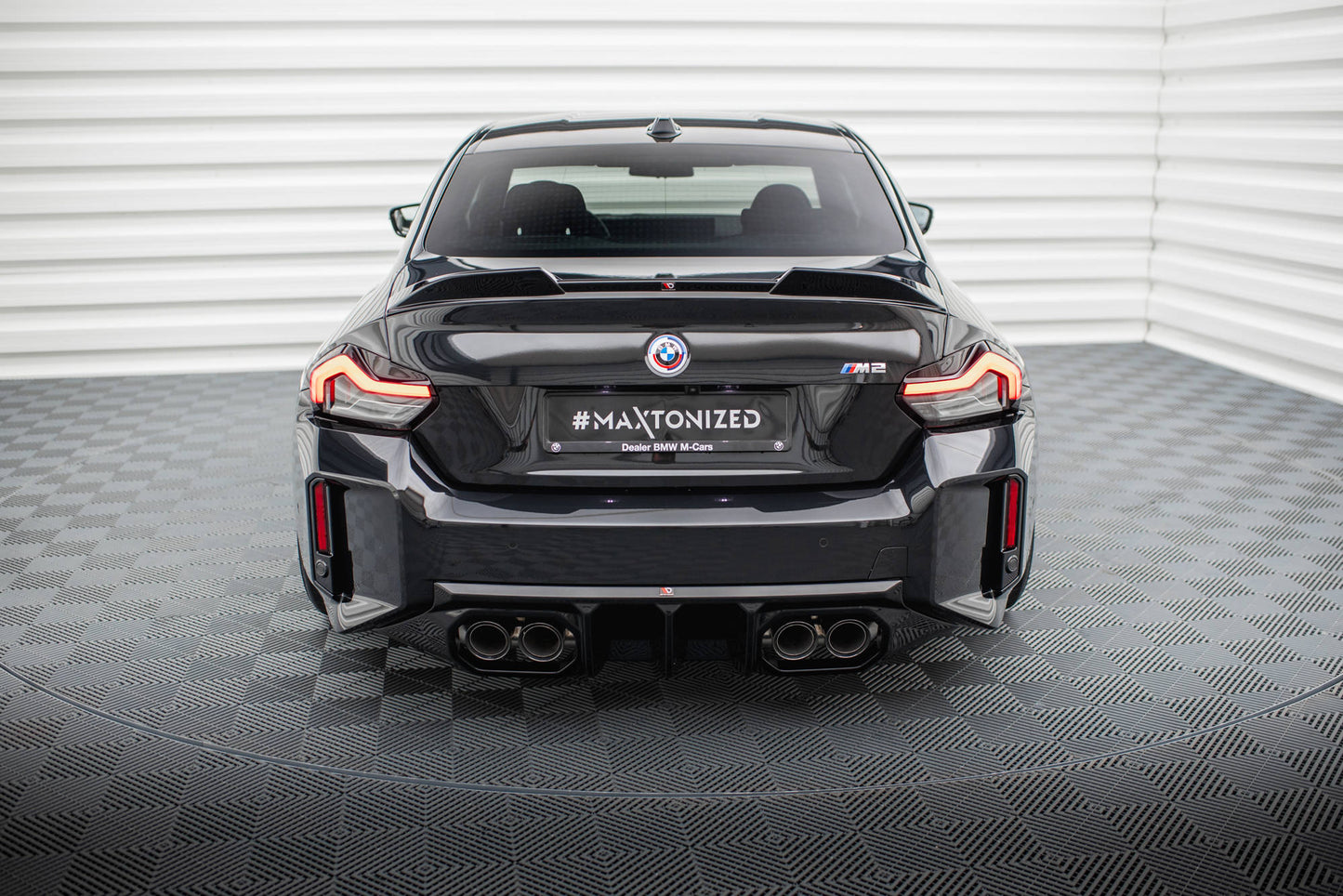 Maxton Diffusor Heck Ansatz V.2 für BMW M2 G87 schwarz Hochglanz