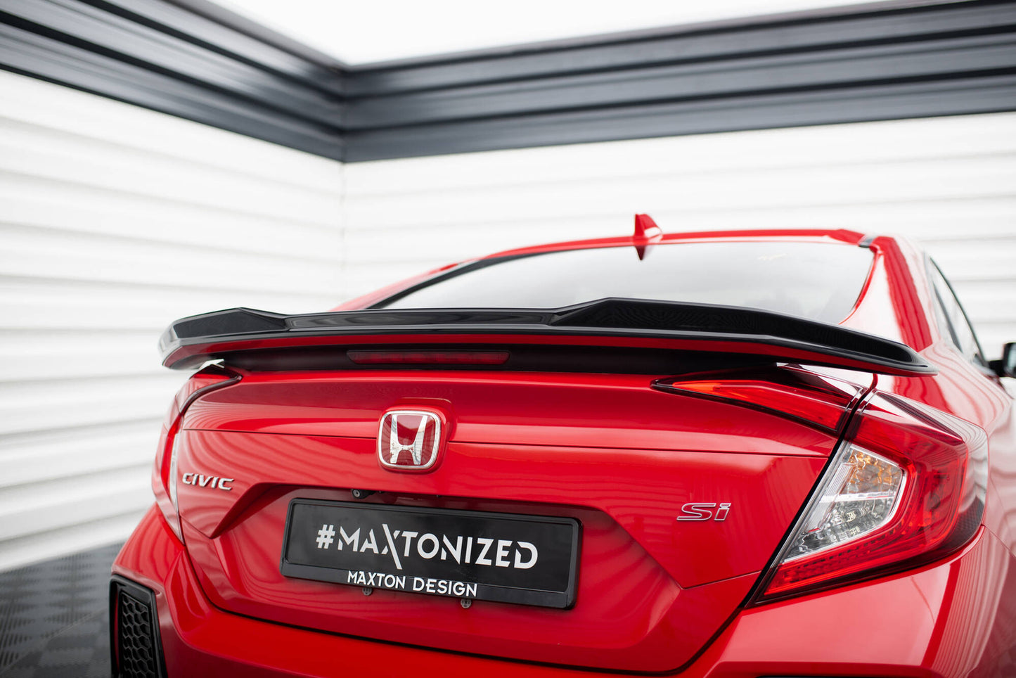 Maxton Spoiler CAP für 3D Honda Civic SI Mk10 schwarz Hochglanz
