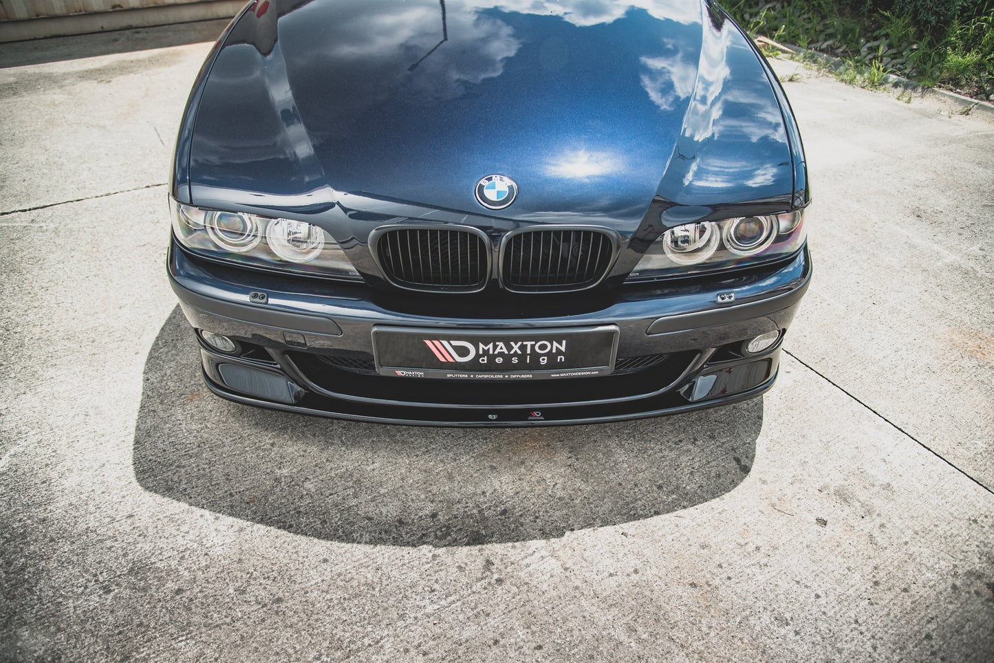 Maxton Front Ansatz für Seite + Front Ansatz für  BMW M5  / 5 M-Paket E39 schwarz Hochglanz
