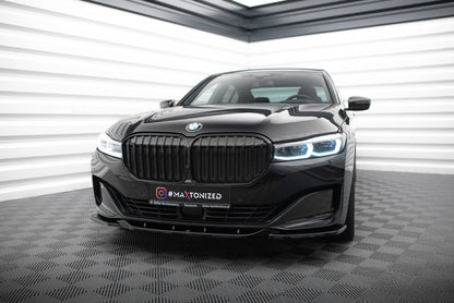 Maxton Front Ansatz V.2 für BMW 7 G11 Facelift schwarz Hochglanz