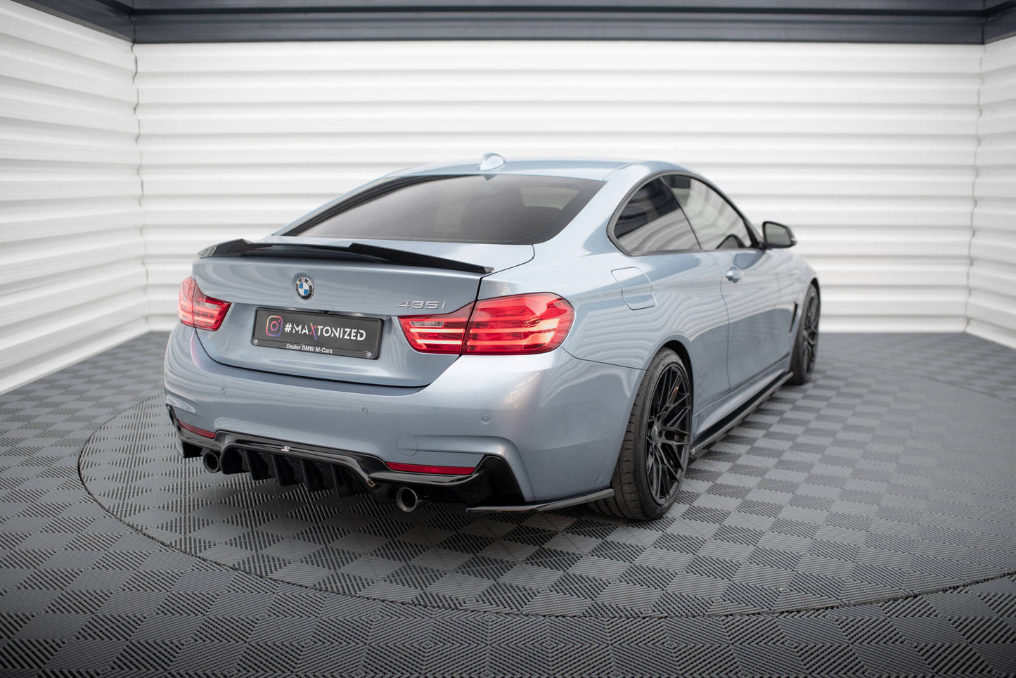 Maxton Heck Ansatz Flaps Diffusor V.4 für BMW 4er Coupe M-Paket F32  schwarz Hochglanz