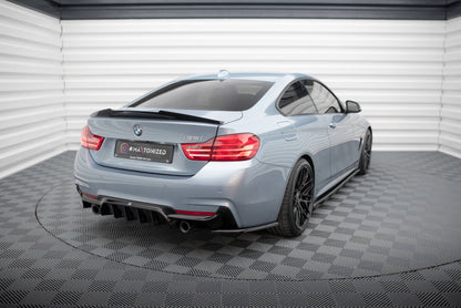Maxton Heck Ansatz Flaps Diffusor V.4 für BMW 4er Coupe M-Paket F32  schwarz Hochglanz