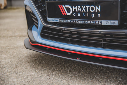 Maxton Robuste Racing Front Ansatz für passend +Flaps für Hyundai I30 N Mk3 Hatchback / Fastback schwarz Hochglanz