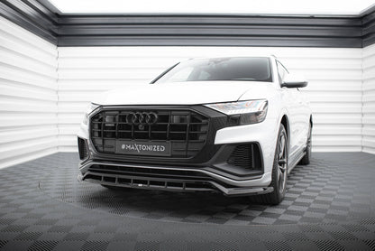 Maxton Front Ansatz V.2 für Audi SQ8 / Q8 S-Line Mk1 schwarz Hochglanz