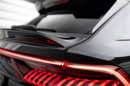 Maxton Niedriger Spoiler CAP für 3D Audi RSQ8 / SQ8 / Q8 S-Line Mk1 schwarz Hochglanz