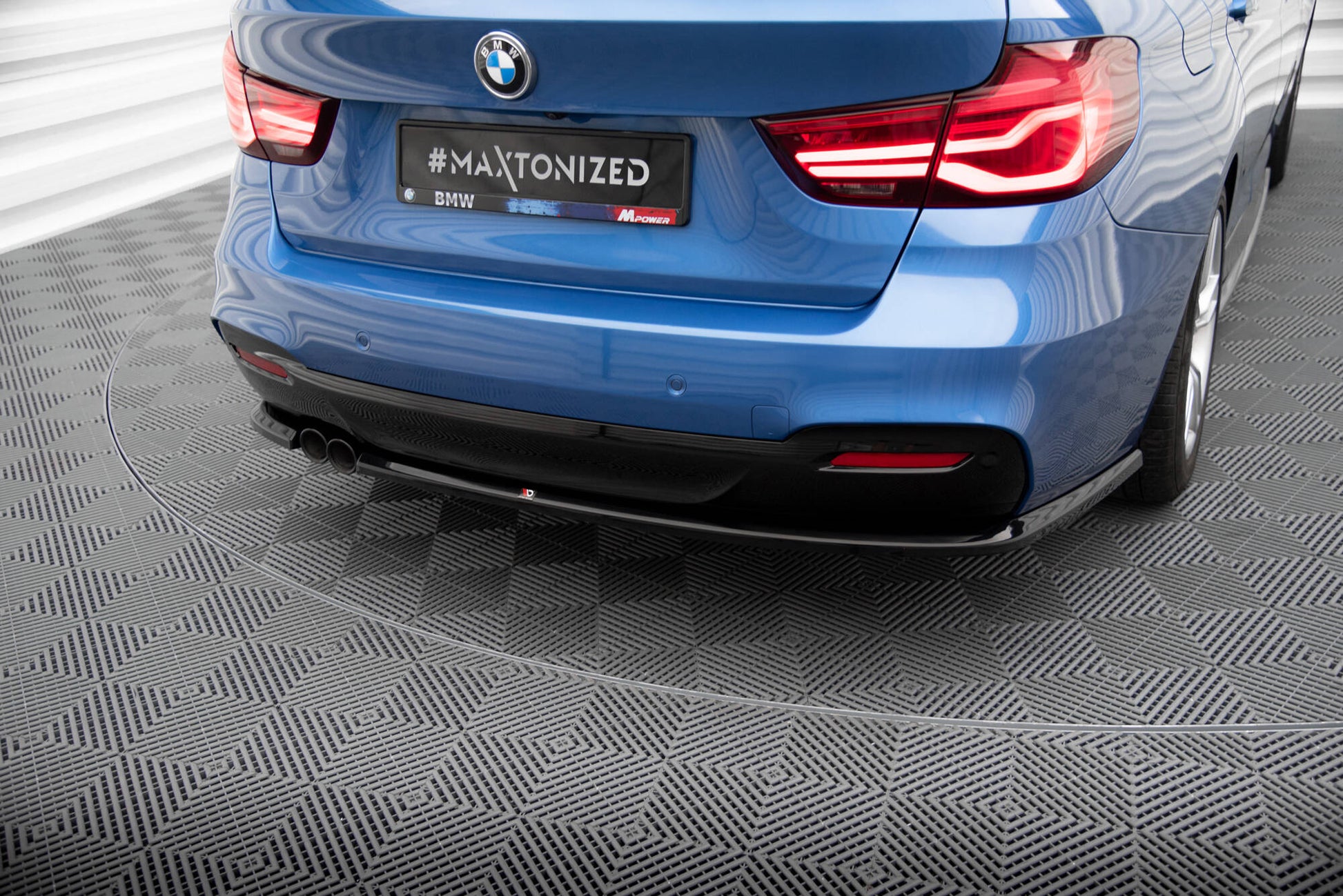 Maxton Heck Ansatz Flaps Diffusor für BMW 3er GT M-Paket F34 schwarz Hochglanz
