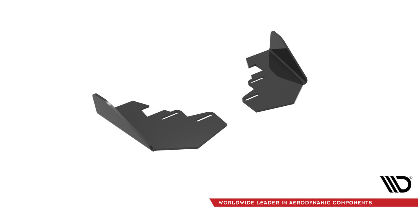 Maxton Hintere Seiten Flaps für Audi A3 Sportback 8Y schwarz Hochglanz