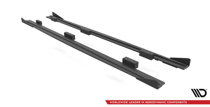 Maxton Street Pro Seitenschweller Ansatz für + Flaps Audi S3 / A3 S-Line Sportback 8V Facelift schwarz Hochglanz