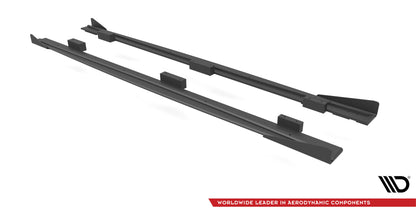 Maxton Street Pro Seitenschweller Ansatz für + Flaps Audi S3 / A3 S-Line Sportback 8V Facelift schwarz Hochglanz
