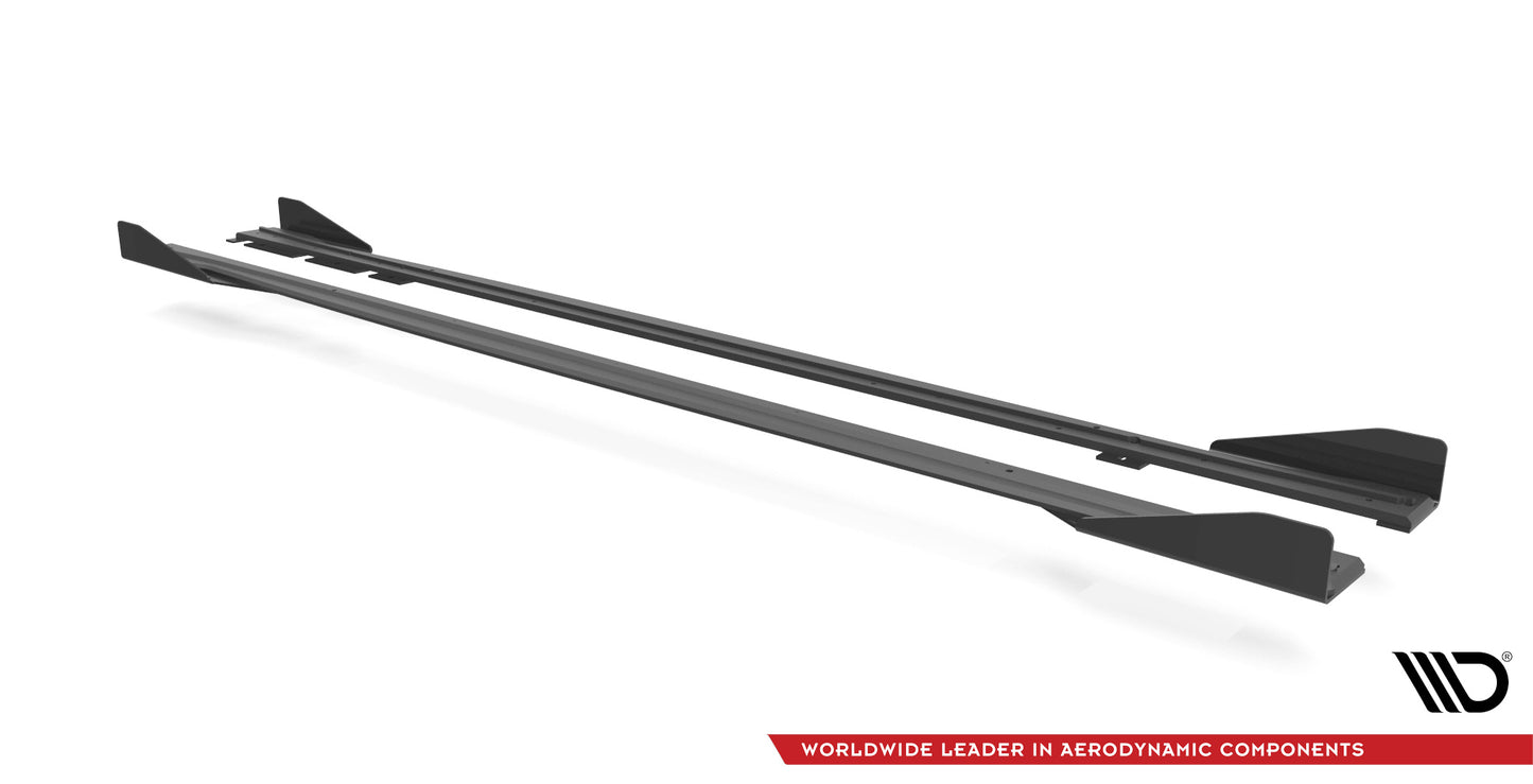 Maxton Street Pro Seitenschweller Ansatz für + Flaps BMW M2 F87 schwarz Hochglanz