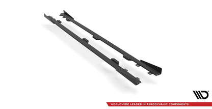 Maxton Street Pro Seitenschweller Ansatz für + Flaps BM 4 M-Paket G22 schwarz Hochglanz