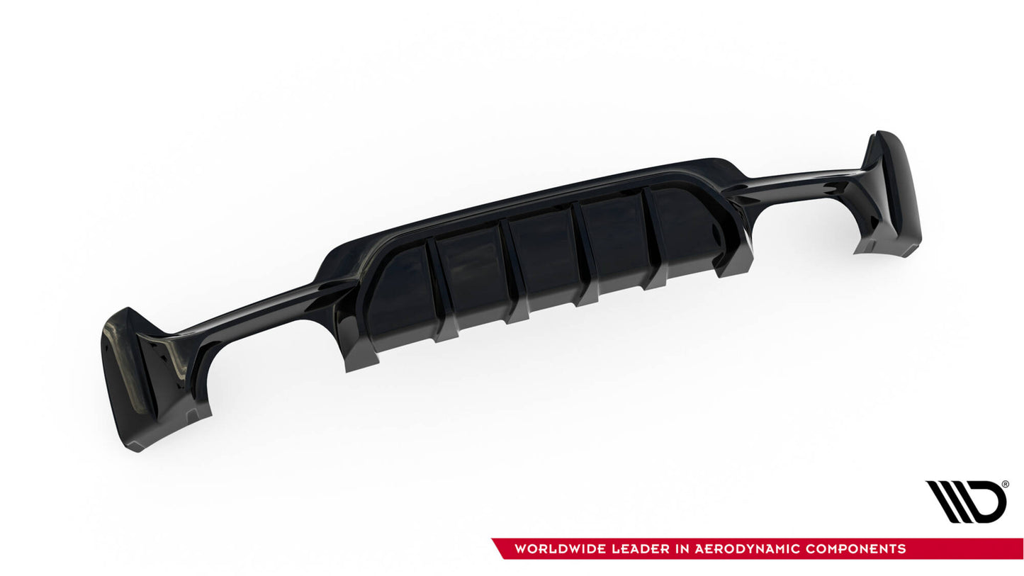 Maxton Diffusor Heck Ansatz für BMW 4er Coupe / Gran Coupe / Cabrio M-Paket F32 / F36 / F33 (Version mit Doppelauspuff auf...