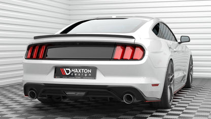 Maxton Heck Ansatz Flaps Diffusor V.2 für Ford Mustang Mk6 Facelift schwarz Hochglanz