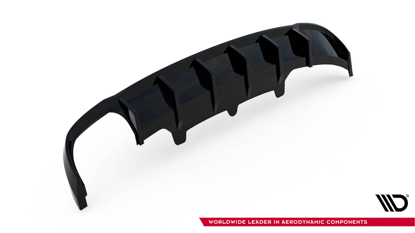 Maxton Diffusor Heck Ansatz für Audi A6 Avant C7 (Einseitige Doppelauspuffversion)