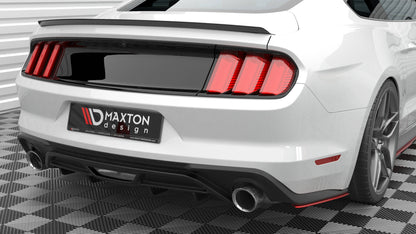 Maxton Heck Ansatz Flaps Diffusor V.2 für Ford Mustang Mk6 Facelift schwarz Hochglanz