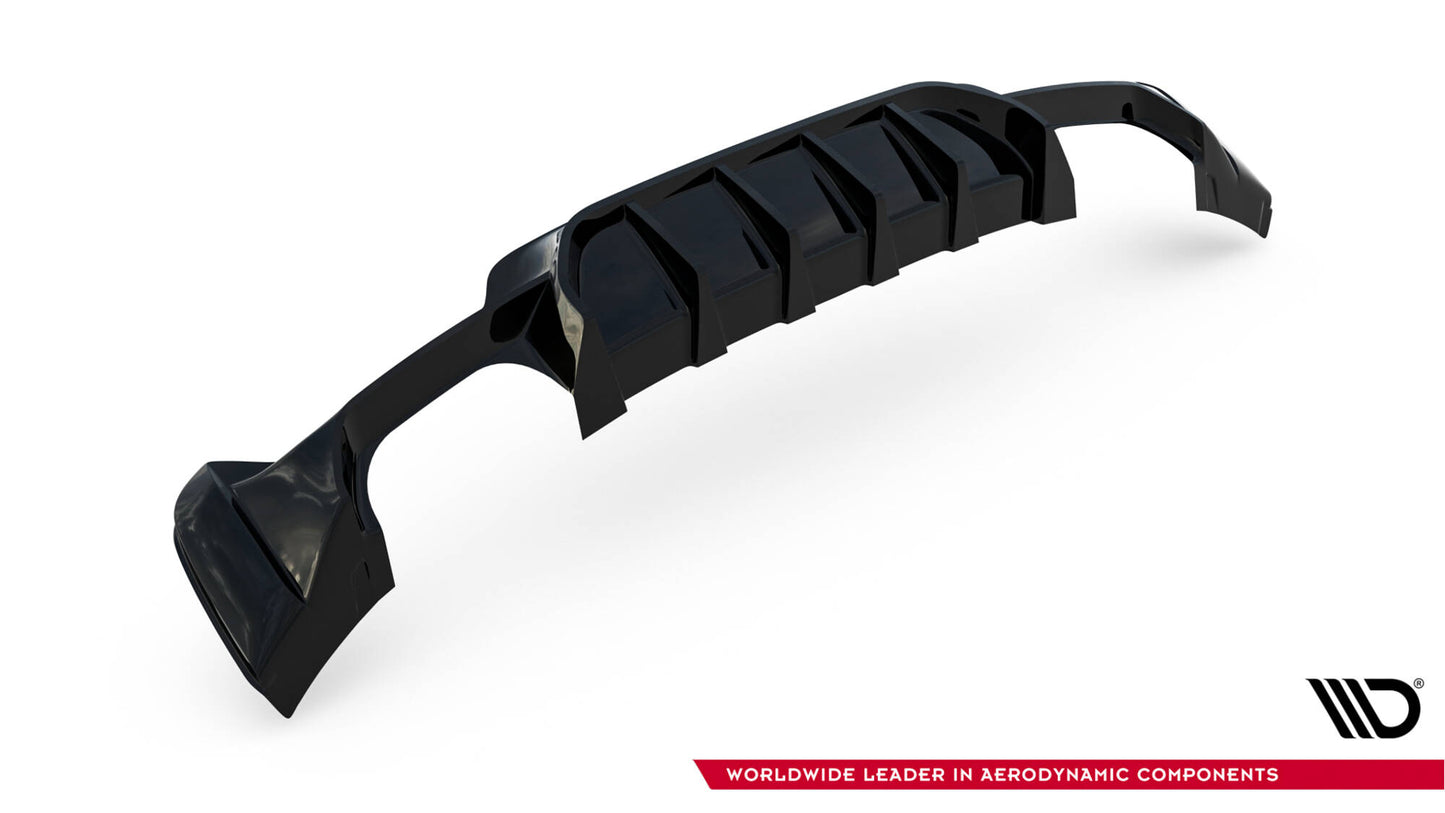 Maxton Diffusor Heck Ansatz für BMW 4er Coupe / Gran Coupe / Cabrio M-Paket F32 / F36 / F33 (Version mit Doppelauspuff auf...