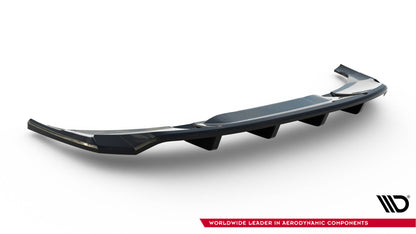 Maxton Mittlerer Diffusor Heck Ansatz DTM Look für Audi e-Tron S-Line schwarz Hochglanz