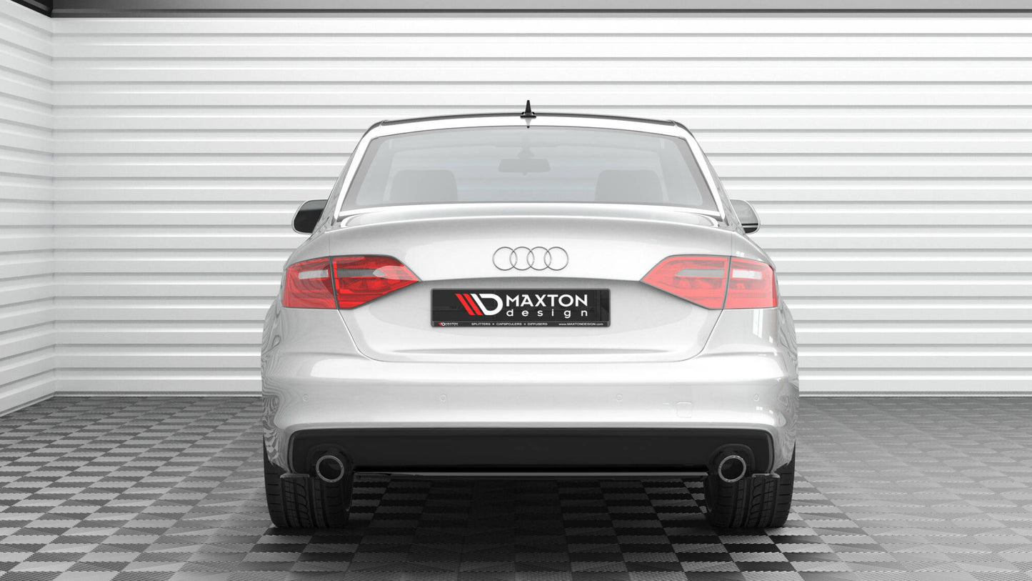 Maxton Mittlerer Diffusor Heck Ansatz für Audi A4 S-Line B8 Facelift schwarz Hochglanz
