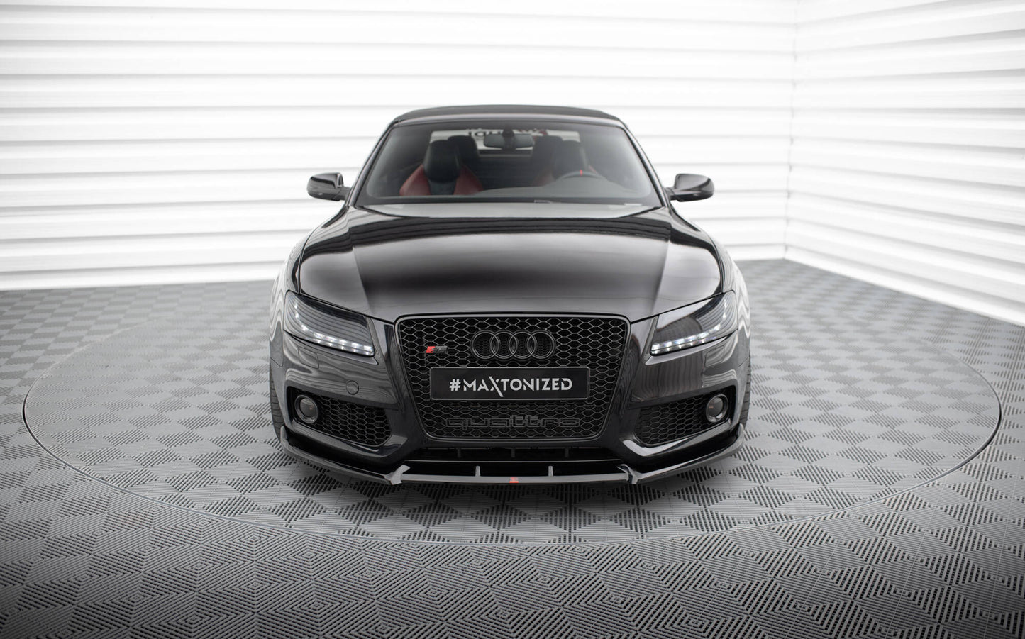 Maxton Front Ansatz V.2 für Audi S5 / A5 S-Line 8T schwarz Hochglanz