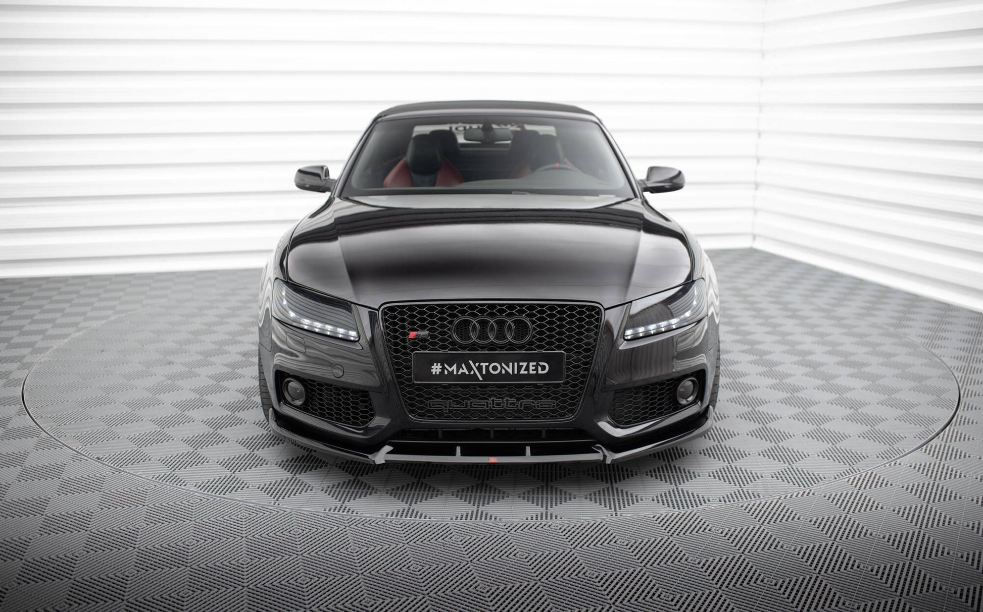 Maxton Front Ansatz V.2 für Audi S5 / A5 S-Line 8T schwarz Hochglanz