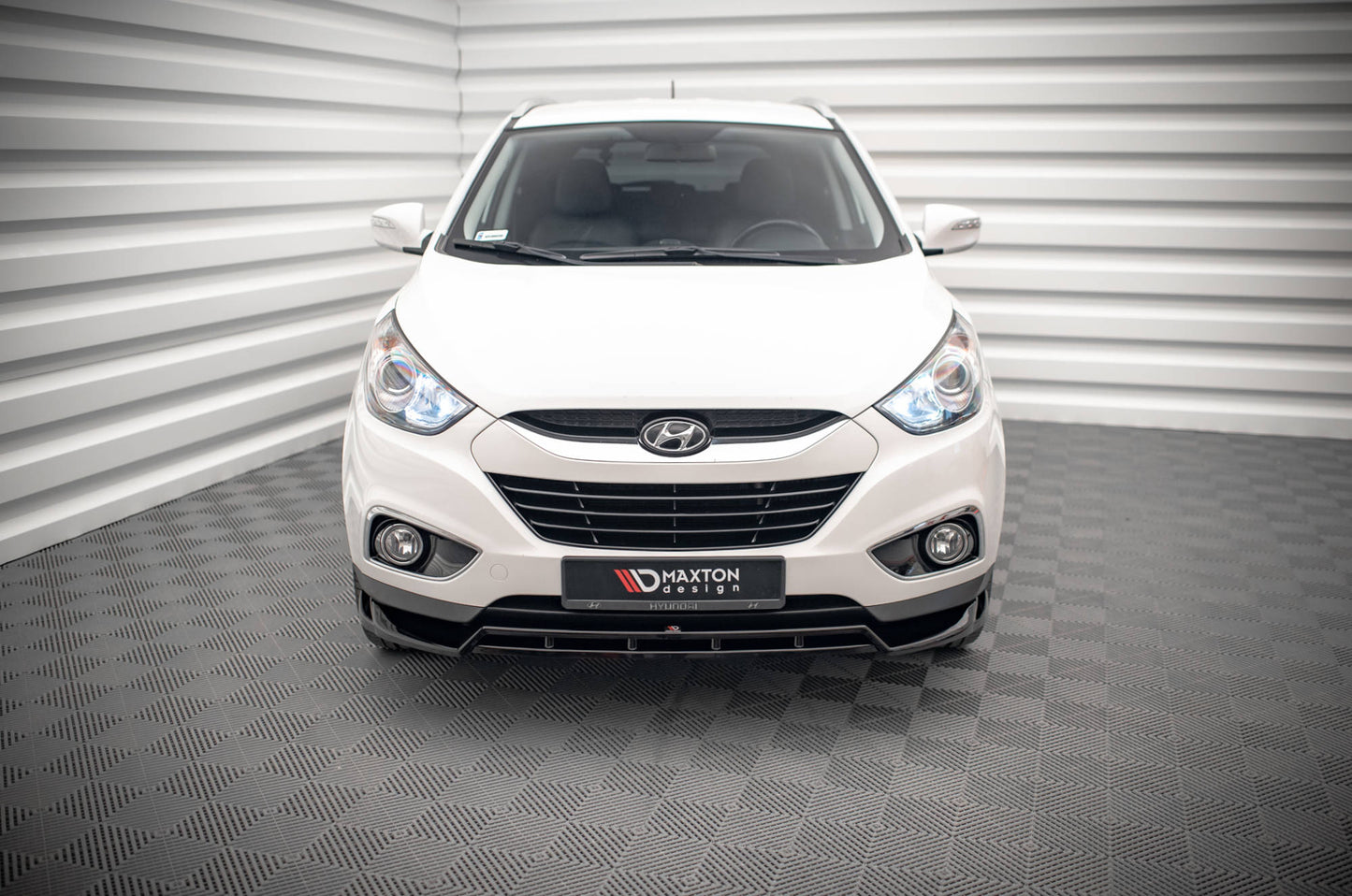 Maxton Front Ansatz für Hyundai ix35 Mk1 schwarz Hochglanz