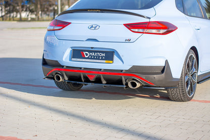 Maxton Mittlerer Diffusor Heck Ansatz DTM Look für Hyundai I30 N Mk3 Fastback  schwarz Hochglanz