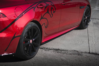 Maxton Seitenschweller Ansatz für Jaguar XE R-Dynamic X760 Facelift schwarz Hochglanz