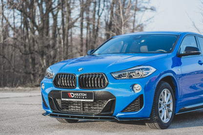 Maxton Front Ansatz für BMW X2 F39 M-Paket schwarz Hochglanz