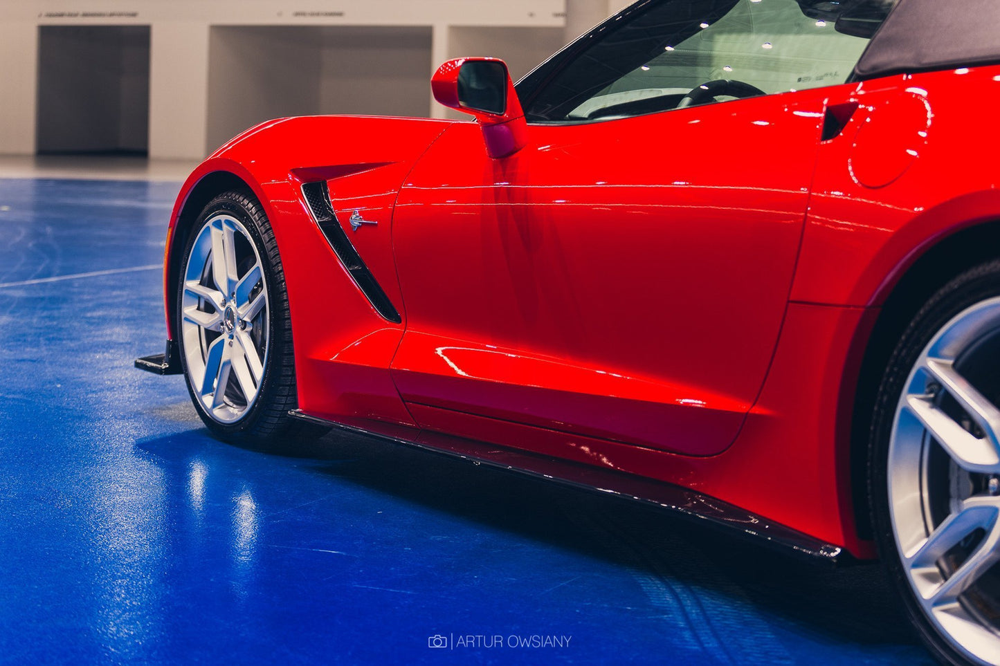 Maxton Seitenschweller Ansatz für V.1 für CHEVROLET CORVETTE C7 schwarz Hochglanz