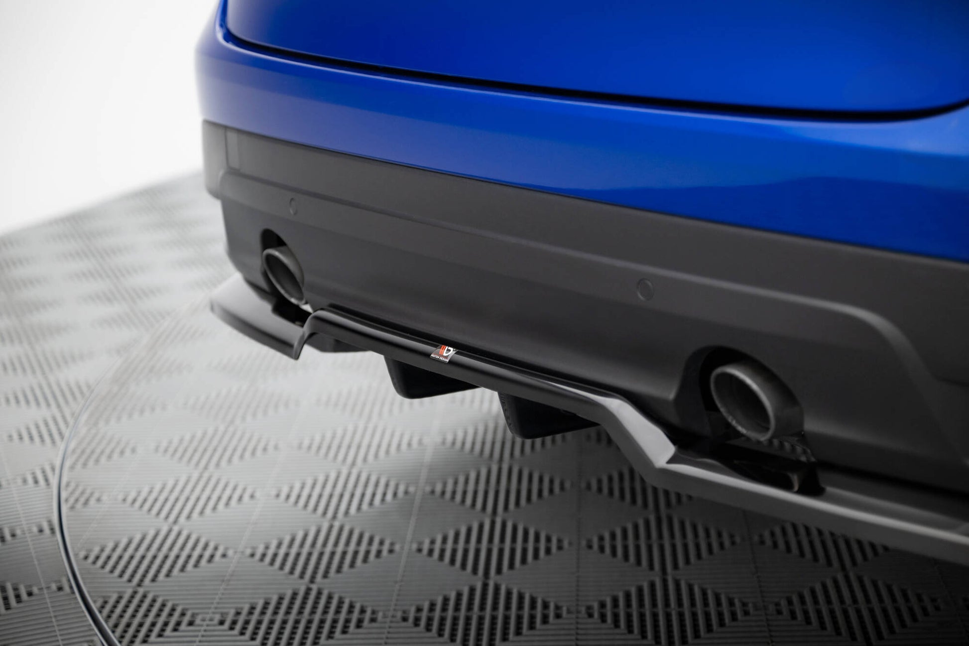 Maxton Hinten Splitter (mit einem vertikalem balken) Jaguar F-Pace R-Sport Mk1 schwarz Hochglanz