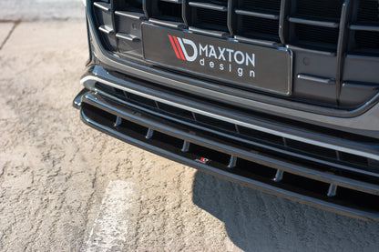 Maxton Front Ansatz für  V.1 Audi Q8 S-line / SQ8 Mk1 schwarz Hochglanz